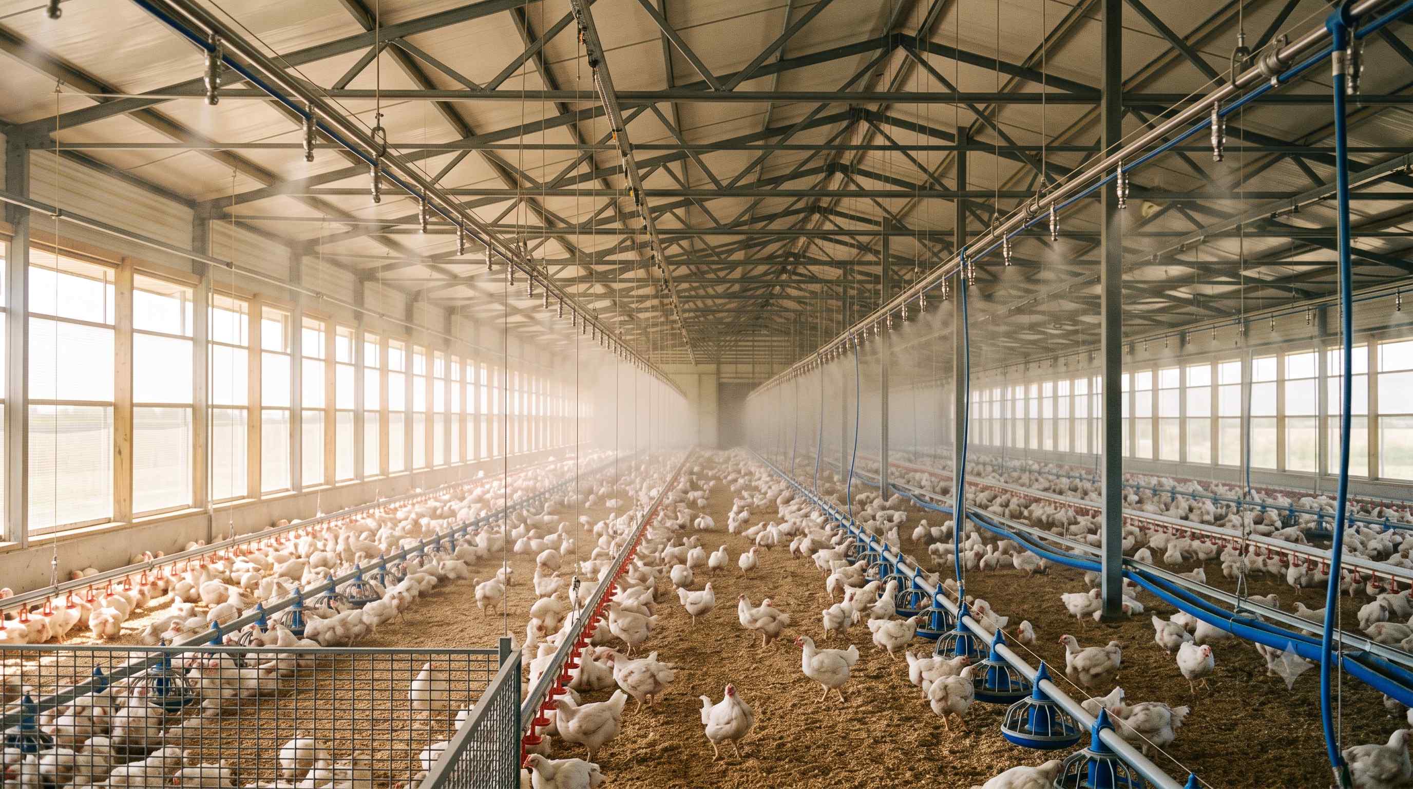 Aqualus Poultry Mist Cooling for Community & Cooperative Poultry Setups Near Hyderabad project